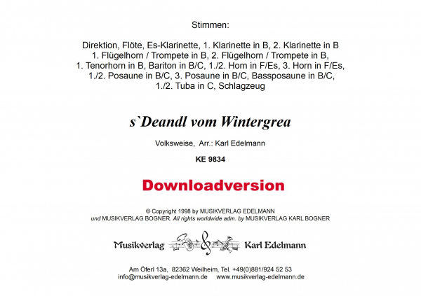 s`Deandl vom Wintergrea - Download